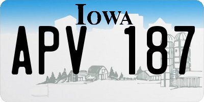 IA license plate APV187