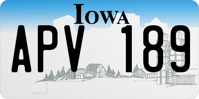 IA license plate APV189