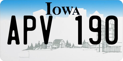 IA license plate APV190