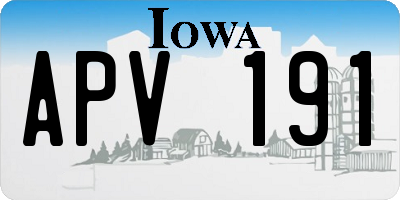IA license plate APV191