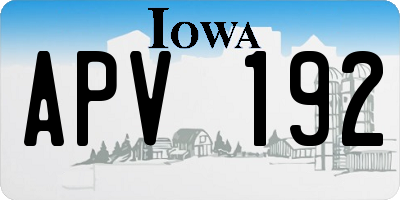 IA license plate APV192