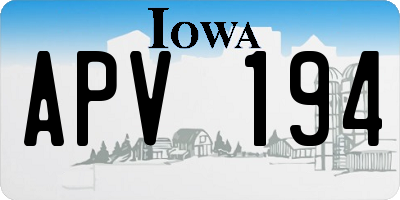 IA license plate APV194