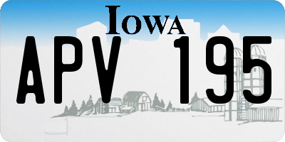IA license plate APV195