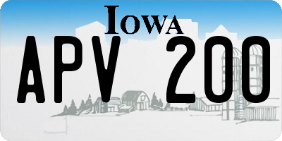 IA license plate APV200