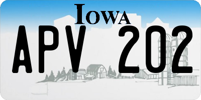 IA license plate APV202