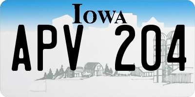 IA license plate APV204