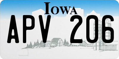 IA license plate APV206