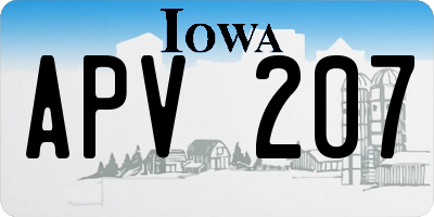 IA license plate APV207