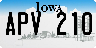 IA license plate APV210