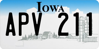 IA license plate APV211