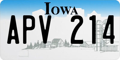 IA license plate APV214
