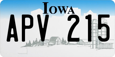 IA license plate APV215