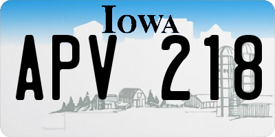 IA license plate APV218