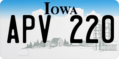 IA license plate APV220