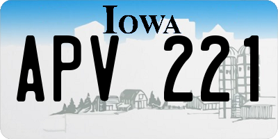 IA license plate APV221