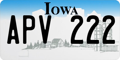 IA license plate APV222