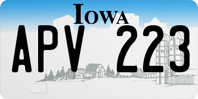 IA license plate APV223