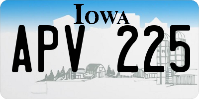 IA license plate APV225