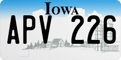 IA license plate APV226