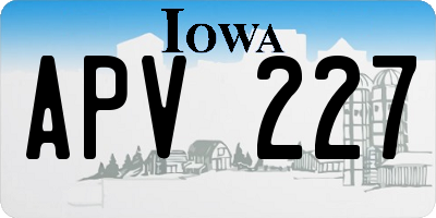 IA license plate APV227