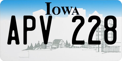 IA license plate APV228