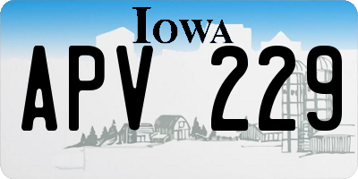 IA license plate APV229