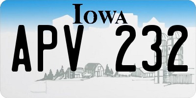 IA license plate APV232