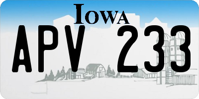 IA license plate APV233