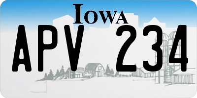 IA license plate APV234