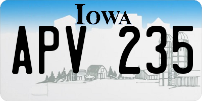 IA license plate APV235
