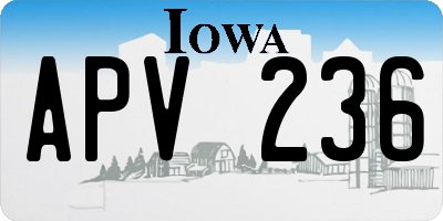 IA license plate APV236