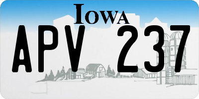 IA license plate APV237