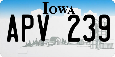 IA license plate APV239
