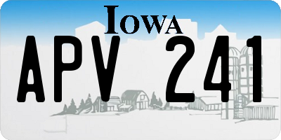 IA license plate APV241