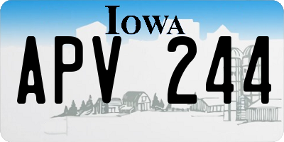 IA license plate APV244
