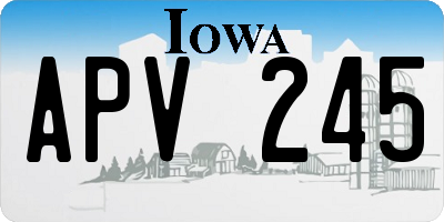 IA license plate APV245