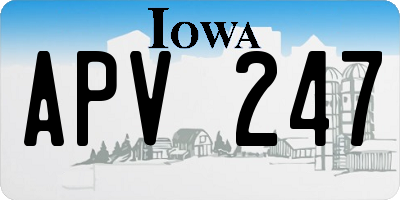 IA license plate APV247
