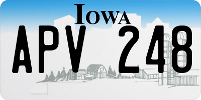 IA license plate APV248