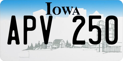 IA license plate APV250