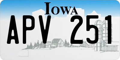 IA license plate APV251