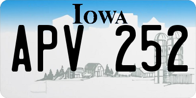 IA license plate APV252