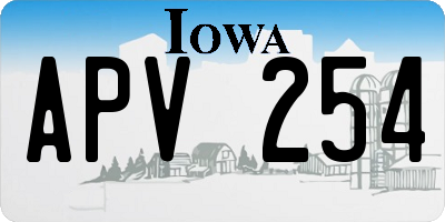 IA license plate APV254