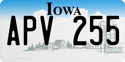 IA license plate APV255
