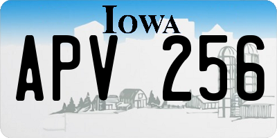 IA license plate APV256