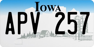 IA license plate APV257