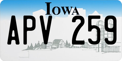 IA license plate APV259