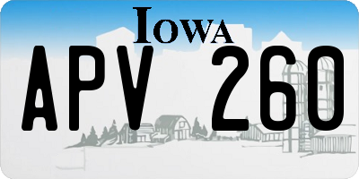 IA license plate APV260