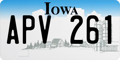 IA license plate APV261