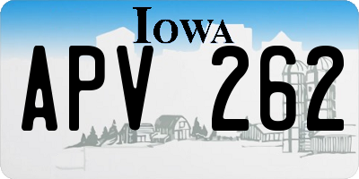 IA license plate APV262