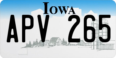 IA license plate APV265